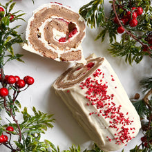 Load image into Gallery viewer, Raspberry And White Chocolate Yule Log
