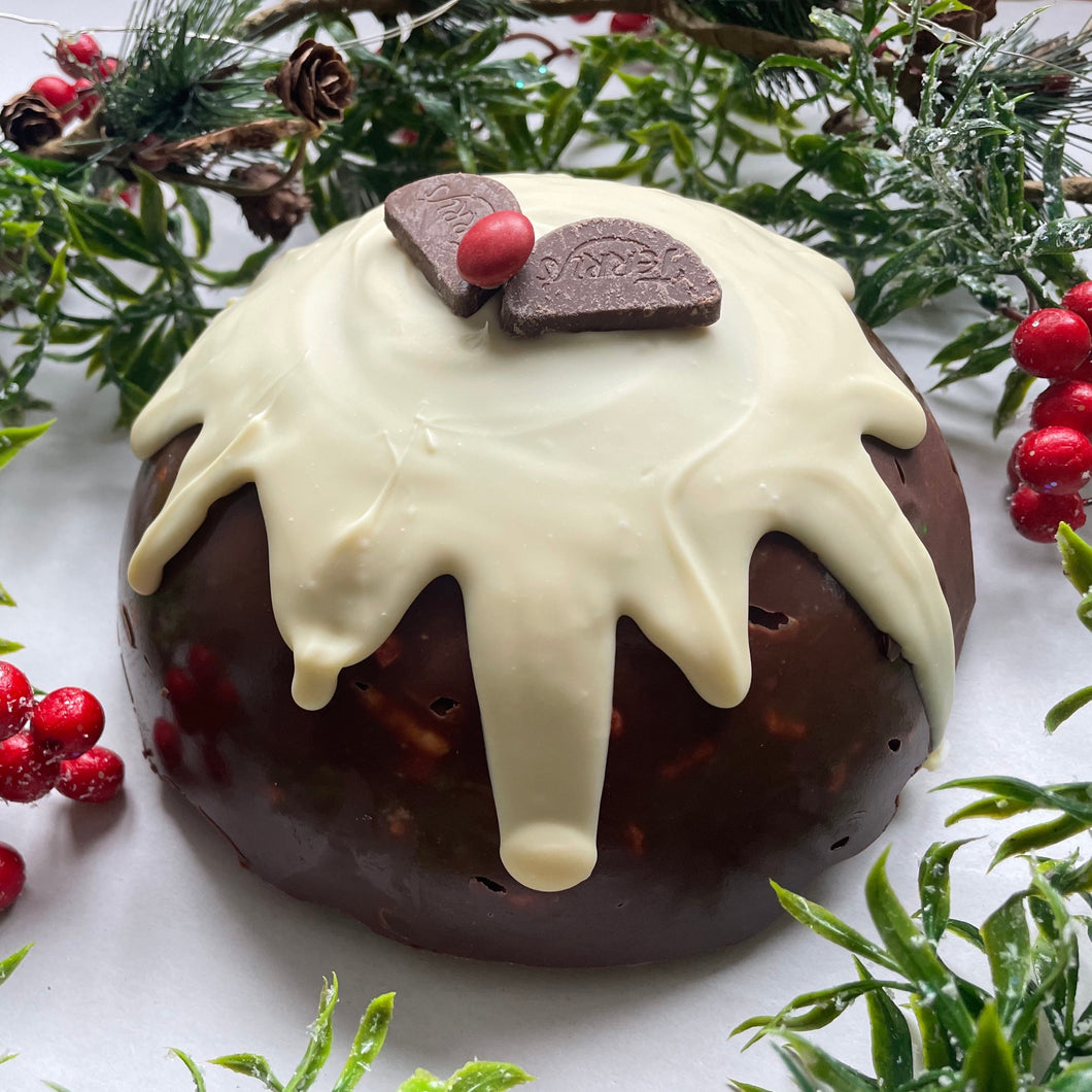 Giant Rocky Road Christmas Pudding